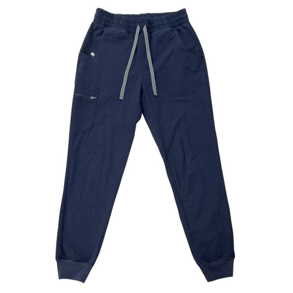Figs High Waisted Zamora Jogger Scrub Pants Womens Small Navy Technical Uniform
